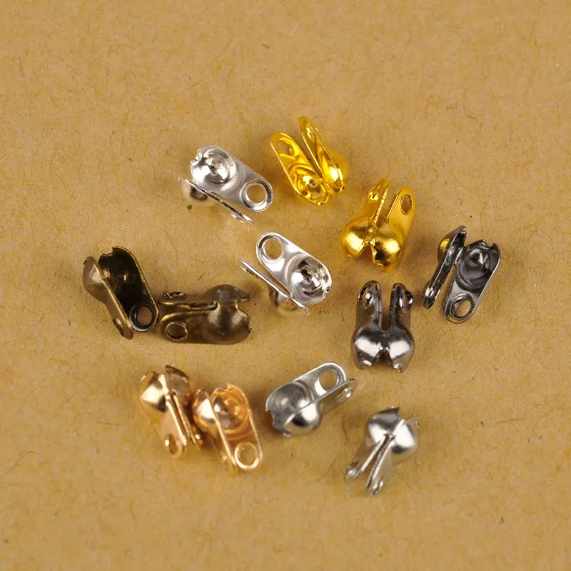 

2000Pcs 1.5mm 2.4mm 3.2mm Jewelry Finding End Crimps Beads Ball Chain Connector Clasp Findings