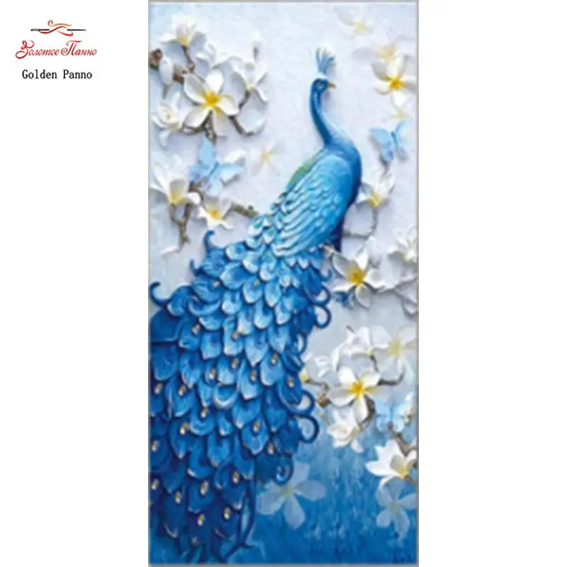 5D Diamond Painting Peacock Full Square Drill Diamond Embroidery Picture Of Rhinestones Hobbies And Crafts