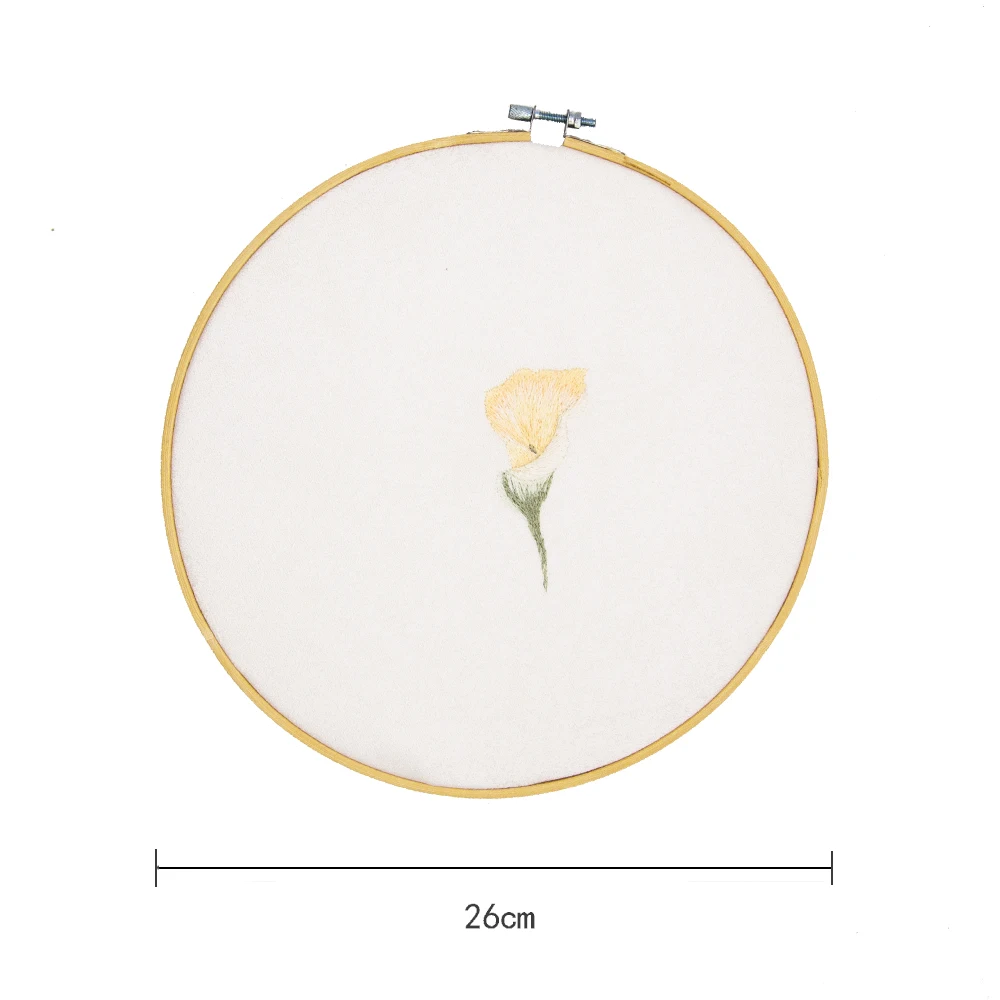 

One piece handmade wall desk decorations home shop bar wedding scene ornaments Chinese satin embroidered common calla No.QY001-D