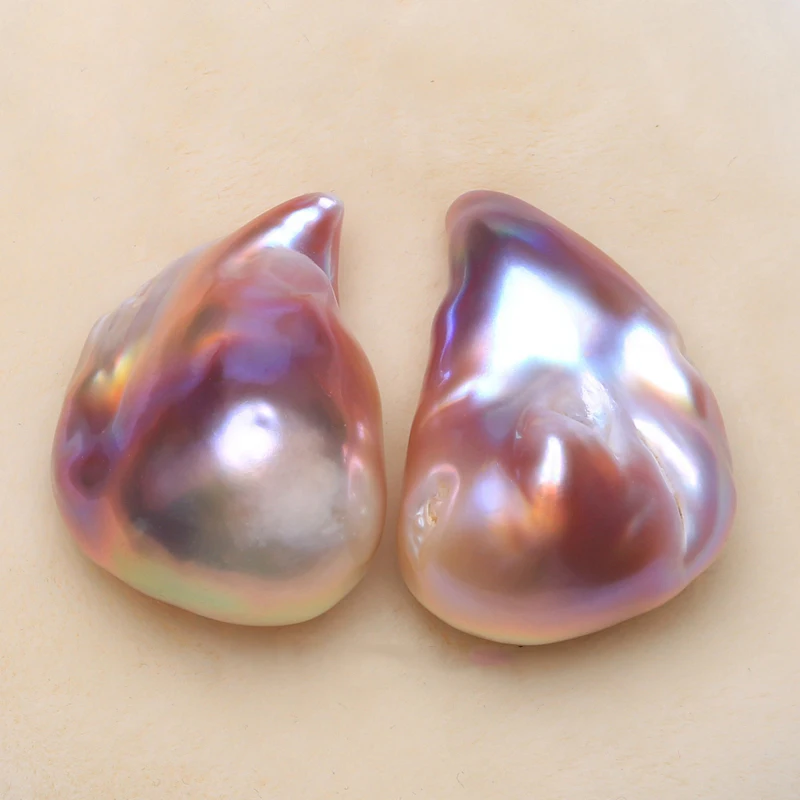 Жемчуг барокко естественного пресноводного цвета в комплекте с жемчугом ручной