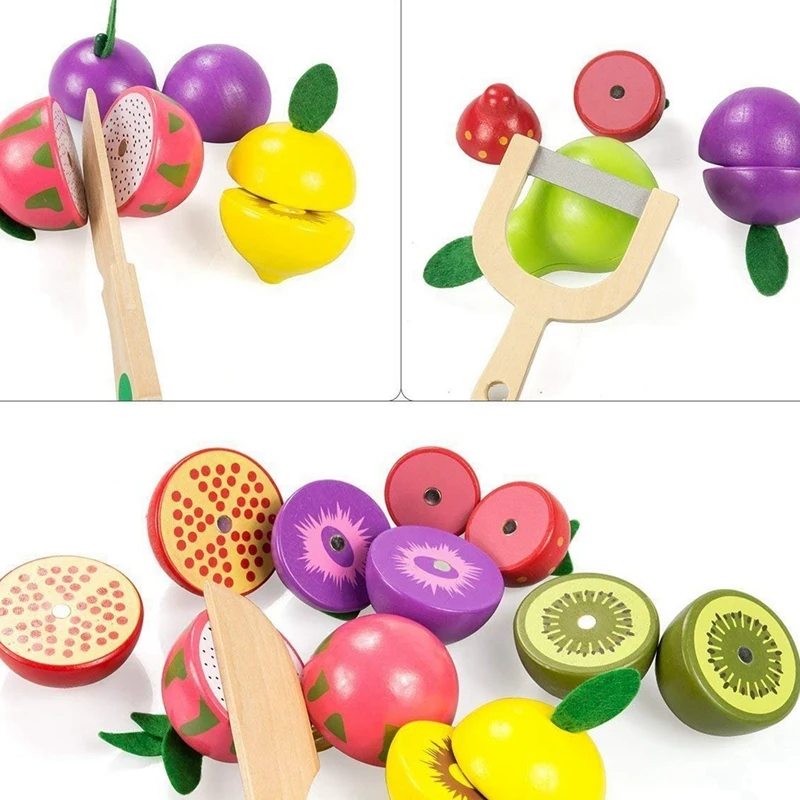 

Children'S Wooden netic Cut Fruit And Vegetables Baby Cut And Cut Home Kitchen Toys