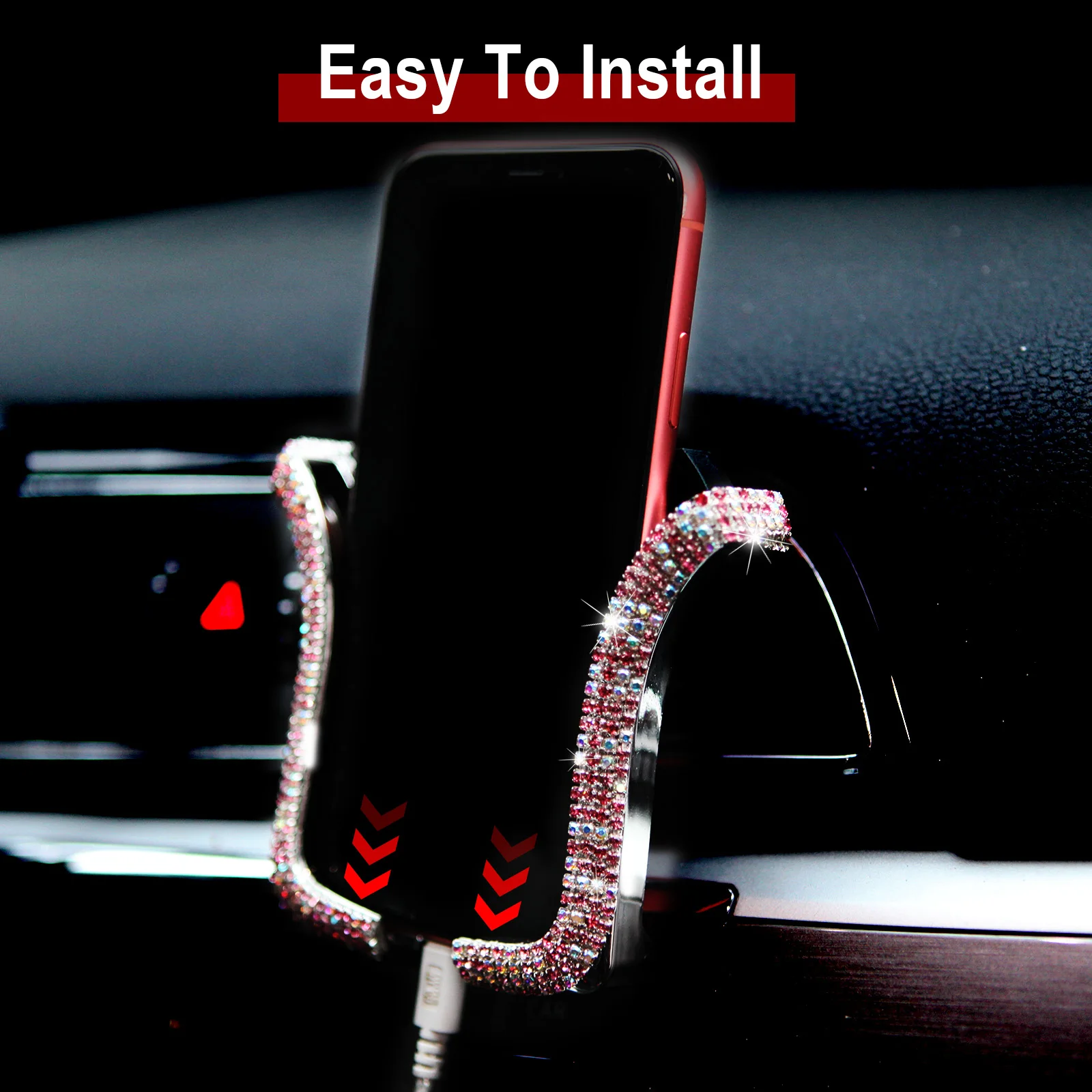

Universal Car Phone Holder with Bing Crystal Rhinestone Car Air Vent Mount Clip Cell Phone Holder for iPhone Samsung Car Holder