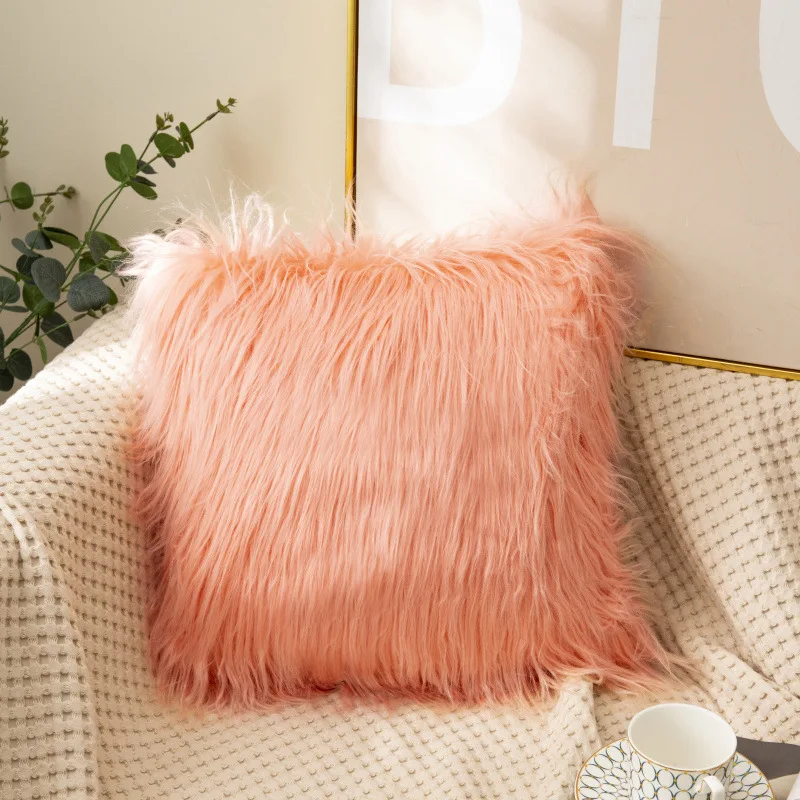 43*43cm Cushion Cover Soft Faux Fur Plush Pillow Case Living Room Bedroom Sofa Pillowcase Fluffy Home Decor Accessories | Дом и сад