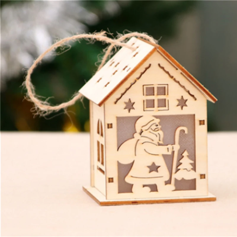 Праздничный светодиодный светильник деревянный дом рождественская елка