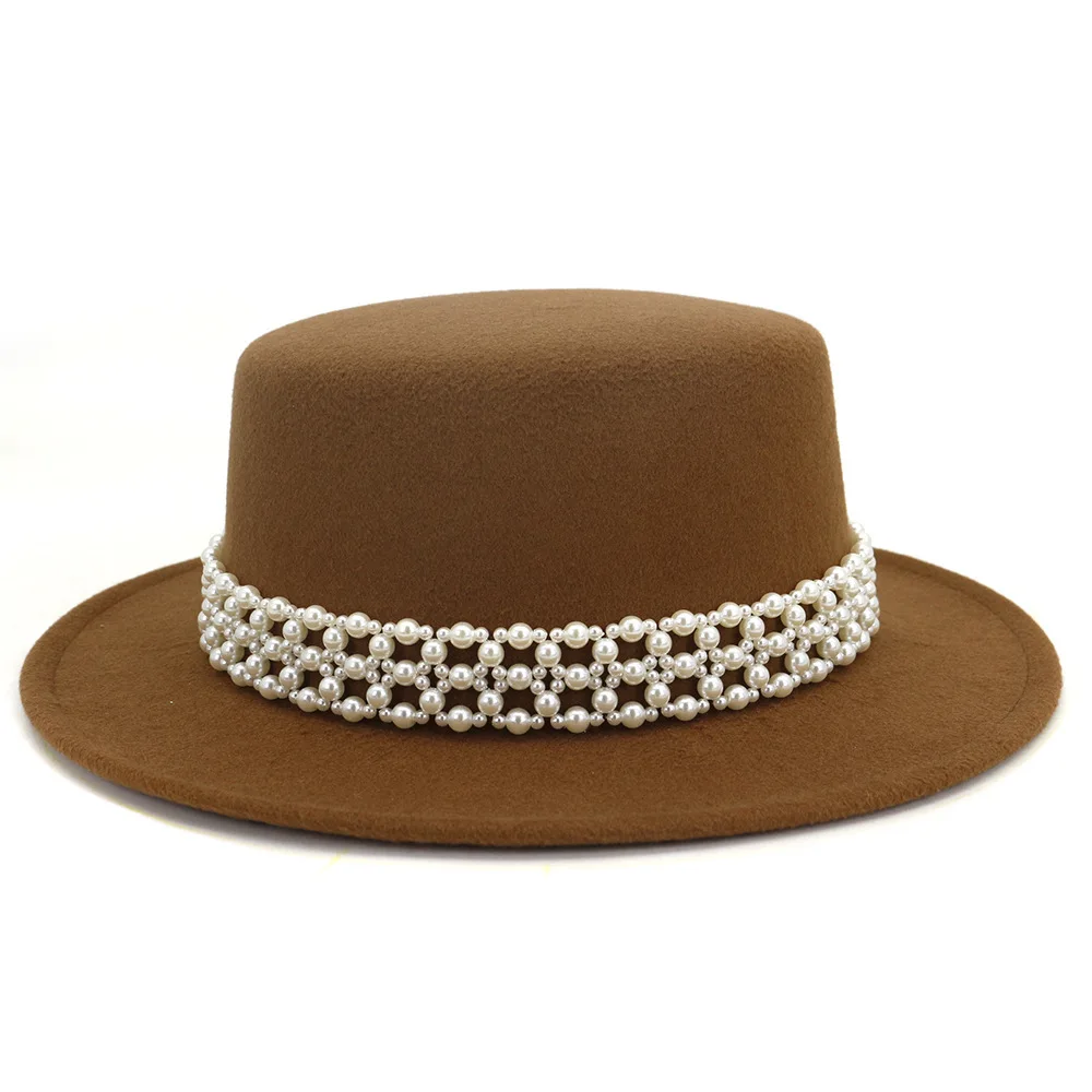 Шерстяной джазовый Fedora шляпы повседневные ботинки для мужчин и женщин кожа Перл