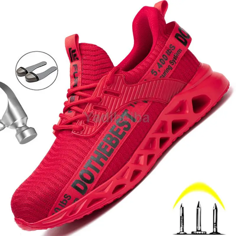 

Steel Toe Safety Shoes for Men Women Lightweight Work Sneakers Puncture Proof Work Shoes Unisex Coustruction Safety Work Boots