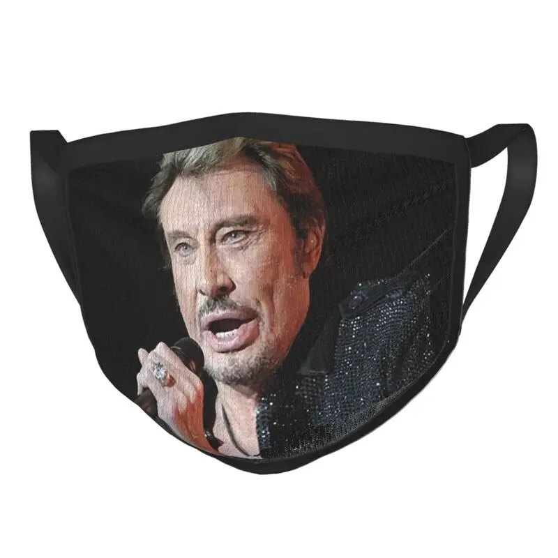 

Johnny Hallyday Mask Washable Unisex French Rock Singer Mouth Face Mask Anti Dust Protection Cover Respirator Mouth-Muffle