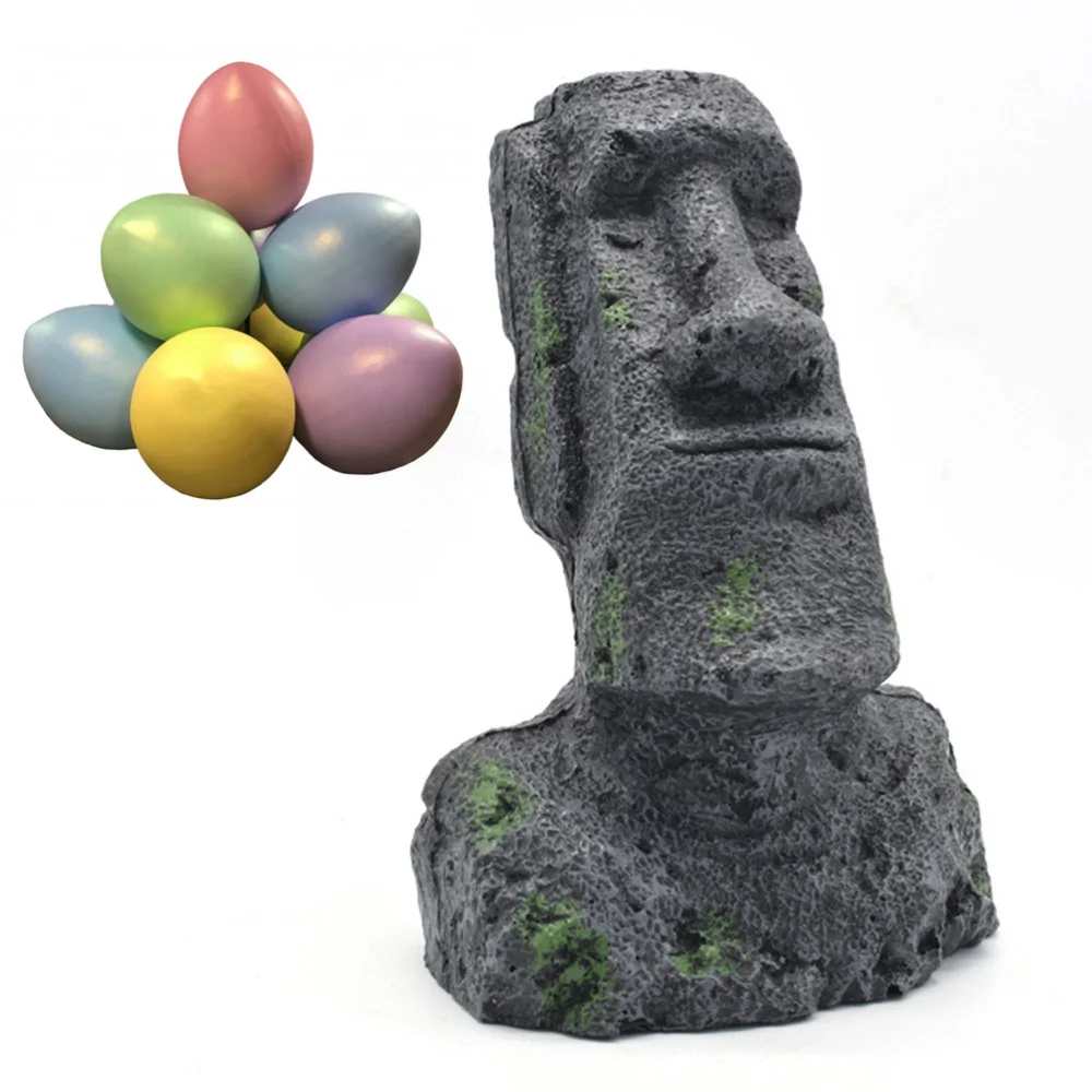 Пасхальный остров камень античный Римский портрет Смола Искусственный Аквариум