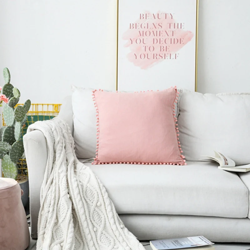 2pcs Small Ball Hug Cushion Cover Fresh Lovely Solid Color Simple DNJ998 | Дом и сад