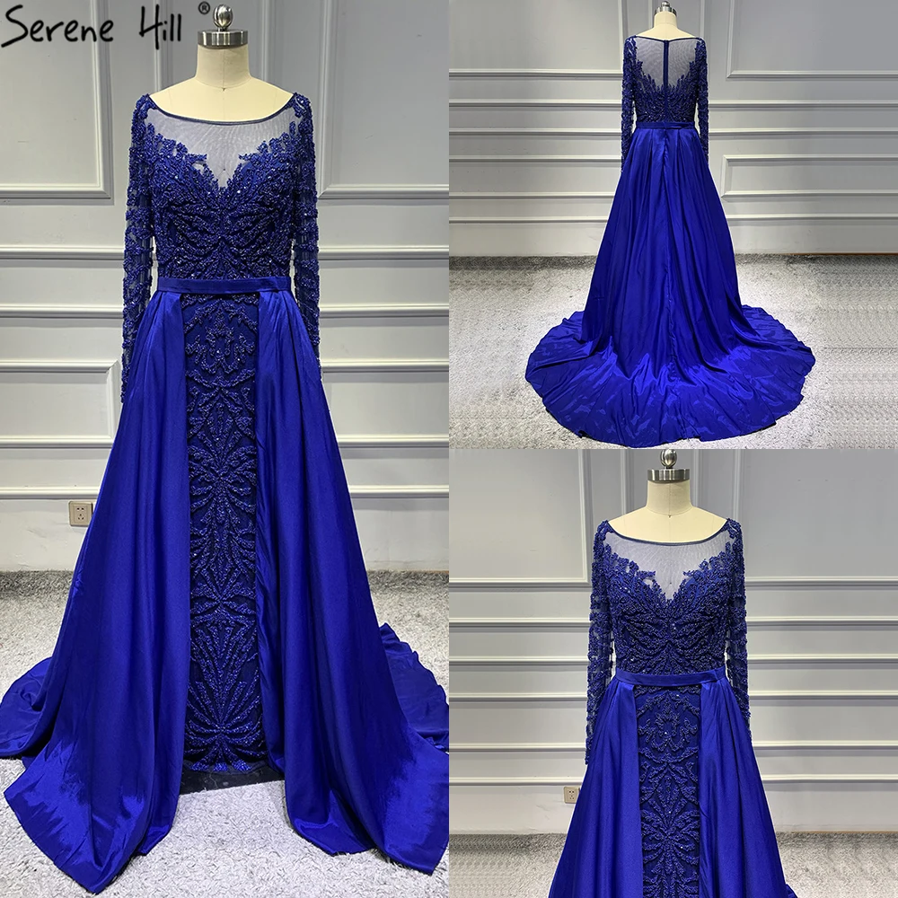 Мусульманская Русалка с длинными рукавами блестящие вечерние платья со шлейфом