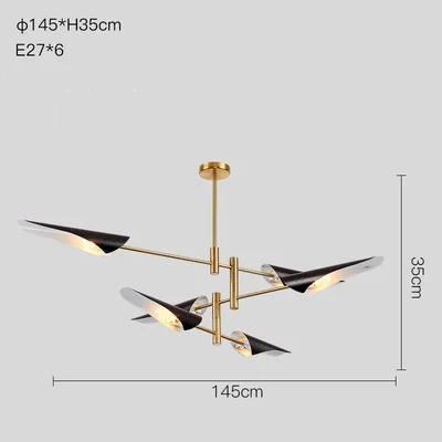 Modern LED branch chandelier personality creative adjustable angle living room dining room bar ceiling black / white chandelier - Цвет абажура: 6 Branches