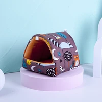 xs l 8colors cartoon printed hamster cage cute winter guinea pig nest rabbit chinchilla squirrels hedgehogs small animal bed