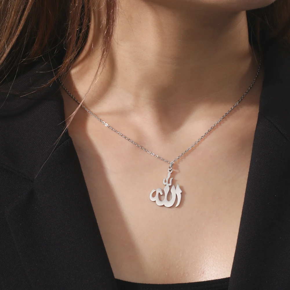 LIKGREAT Classic Arabic God Allah Necklaces for Women Men Stainless Steel Islamic Muslim Pendant Amulet Religious Jewelry | Украшения и