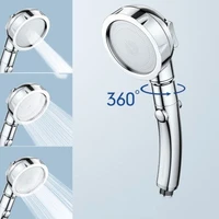 360 degrees rotating shower head adjustable water saving shower head 3 mode shower water pressure shower head with stop button