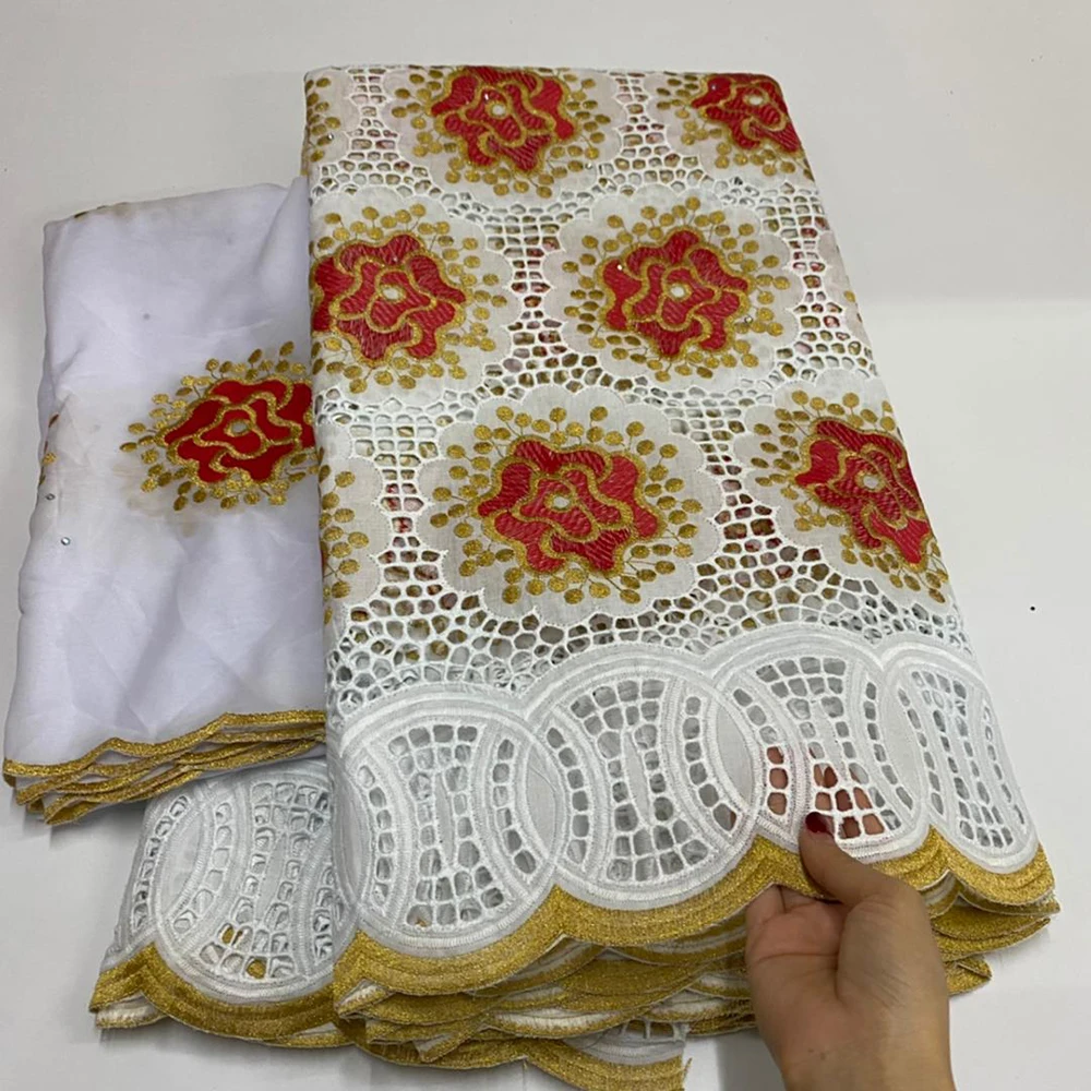 

Sinya Plain Color Best Quality Swiss Voile Lace Fabrics Beautiful French Embroidery Cotton Lace Sewing Women Wedding Dress