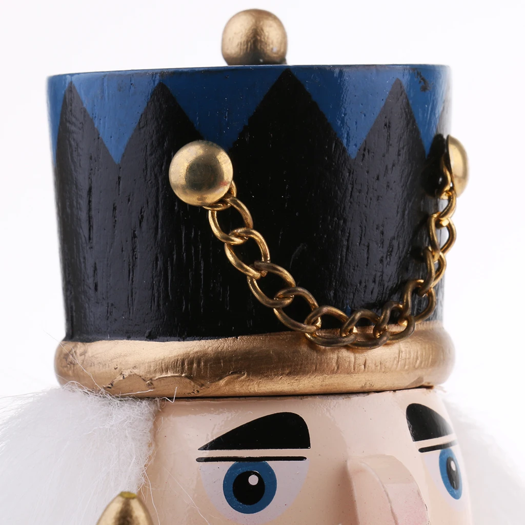 

20cm Wood Nutcracker Solider Figures Model Puppet Doll Toy Home Decor Green