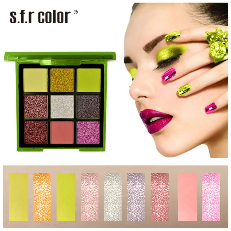 Палитра теней для век 9 цветов макияж матовые водостойкие стойкие дымчатые