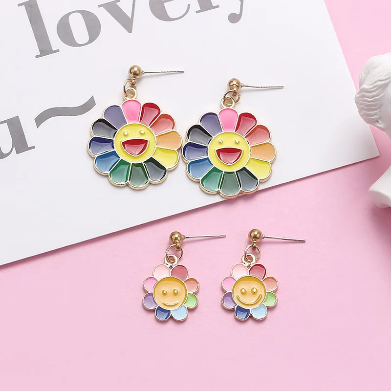 

New Color Sunflower Flowers Ladies Earrings Girls Daughter Cartoon Cute Gifts Personality Funny Jewelry