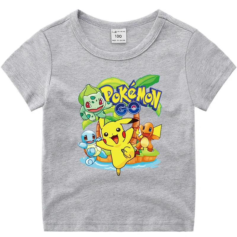 Takara Tomy Pokemon футболка Пикачу для детей летние футболки мальчиков и девочек смешная