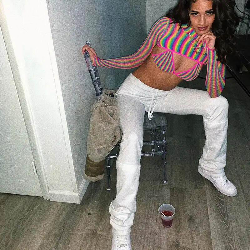 

Autumn and winter 2021 new women's new solid elastic high waist pleated drawstring casual women pants sweatpants