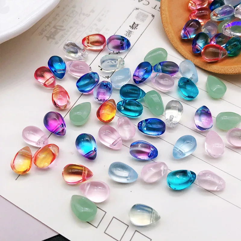 50 шт./упаковка цветные стеклянные бусины-капли | Дом и сад