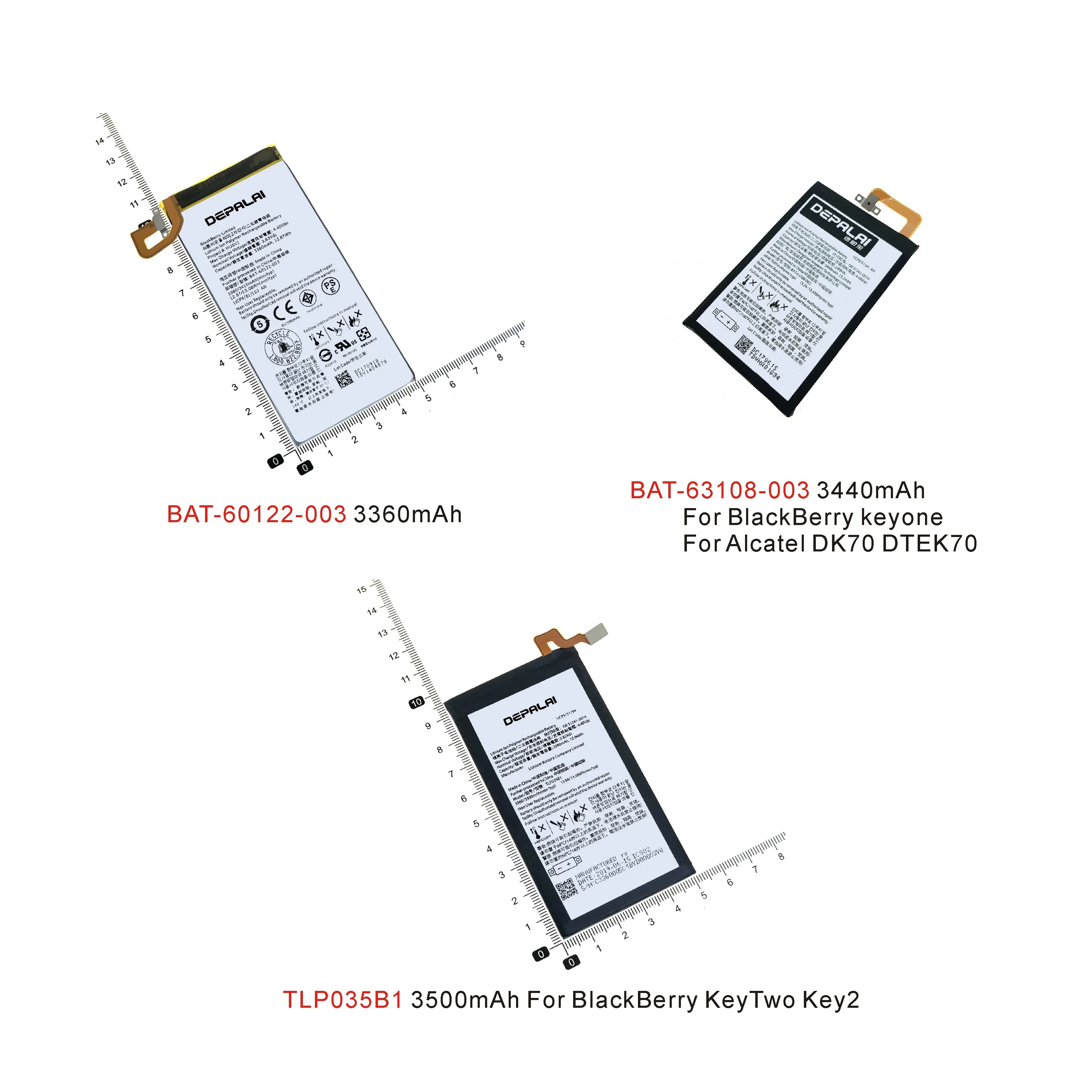 Аккумулятор BAT-63108-003 TLP035B1 BAT-60122-003 для смартфона BlackBerry key one Keytwo KEY2, батареи для Alcatel DK70 DTEK70