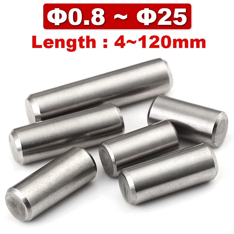 

M0.8 M1 M1.5 M2 M2.5 M3 M4 M5 M6 M8 ~M25 Cylindrical Pin Locating Dowel 304 Stainless Steel Fixed Shaft Solid Rod GB119 4~120mm