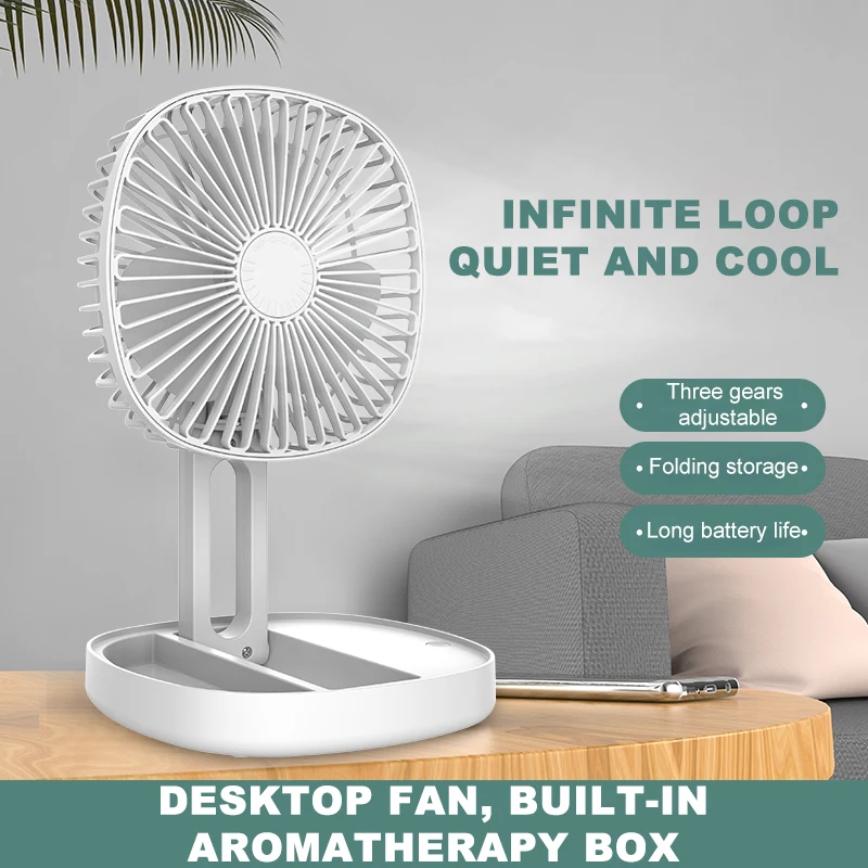 

Foldable Fan Summer Desktop Storage Small Outdoor Electric Fan Portable USB Rechargeable Office Bedroom Table Fan