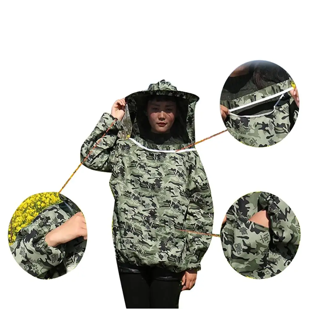 

Summer Costume CamoAnti Bee flage Professional Upper Body Veil Protective Suit Unisex Beekeeping Clothing