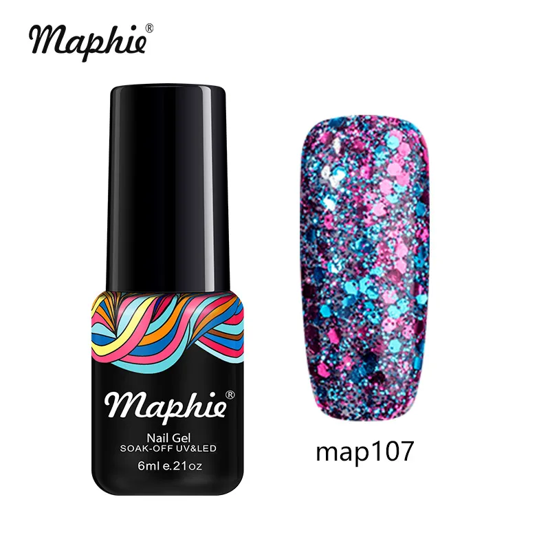 107 Maphie Неон УФ-гель для ногтей комплект блеск УФ Гибридный гвоздь картина гель био-Гели Soak Off! полупостоянная Радужный светодиодный гель - Цвет: 107