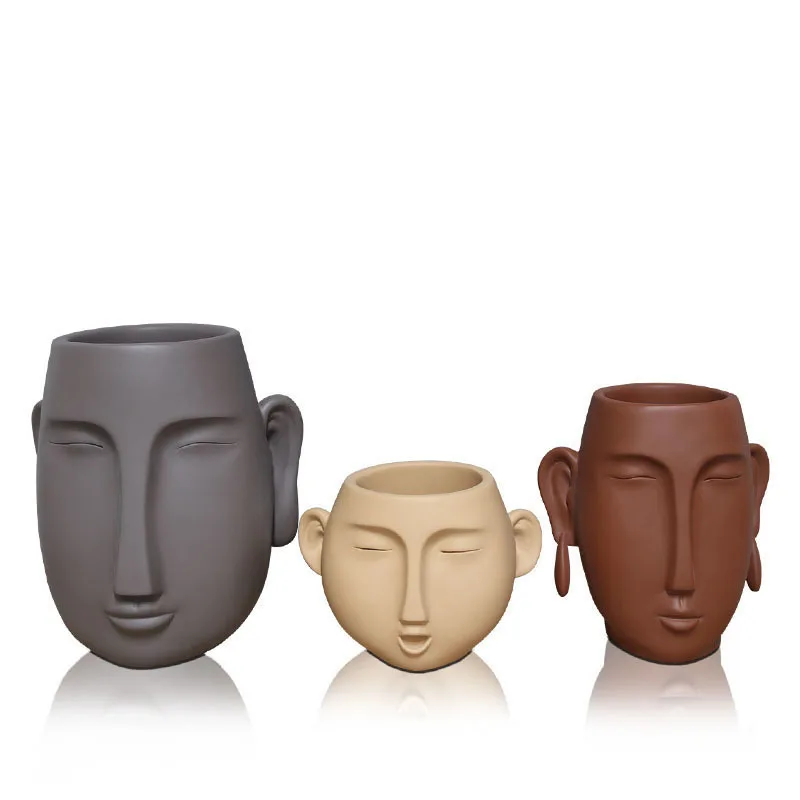 

Simple Abstract Figures Sculpture Avatar Portrait Statue Ornaments Resin Figurines Modern Art Character Crafts Home Decoration