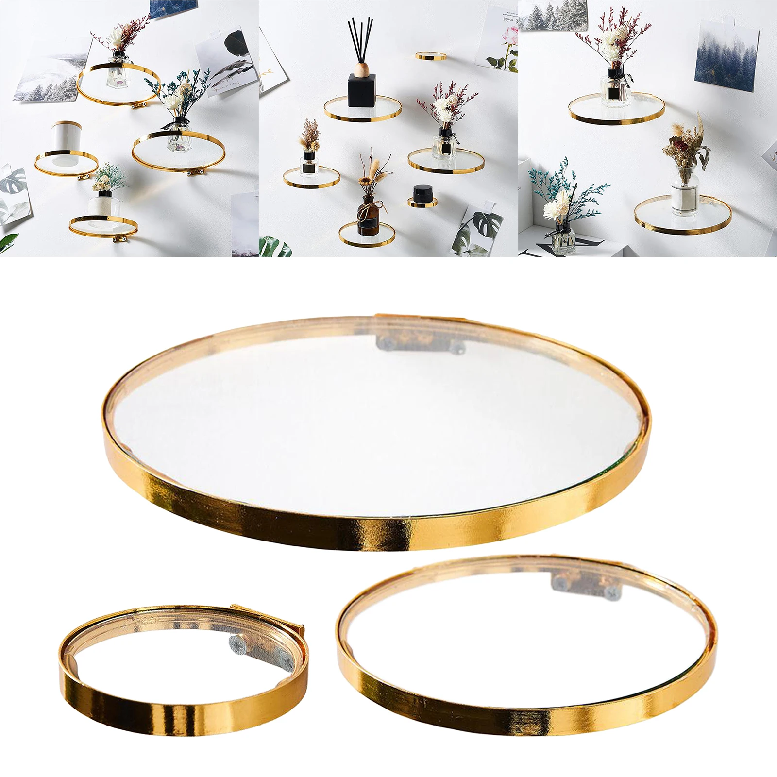 

Iron Wall Mounted Floating Shelf Rack Vase Display Organizer Home Office Decor