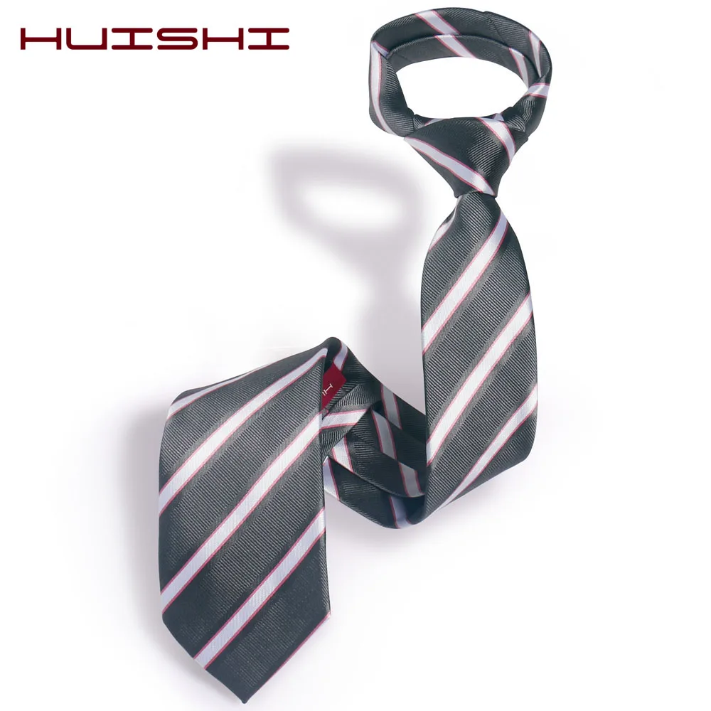 HUISHI Men Luxury Necktie Fashion Tie Yellow Dark Blue Grey Striped Party Wedding For Neckwear Gift Neckties | Аксессуары для
