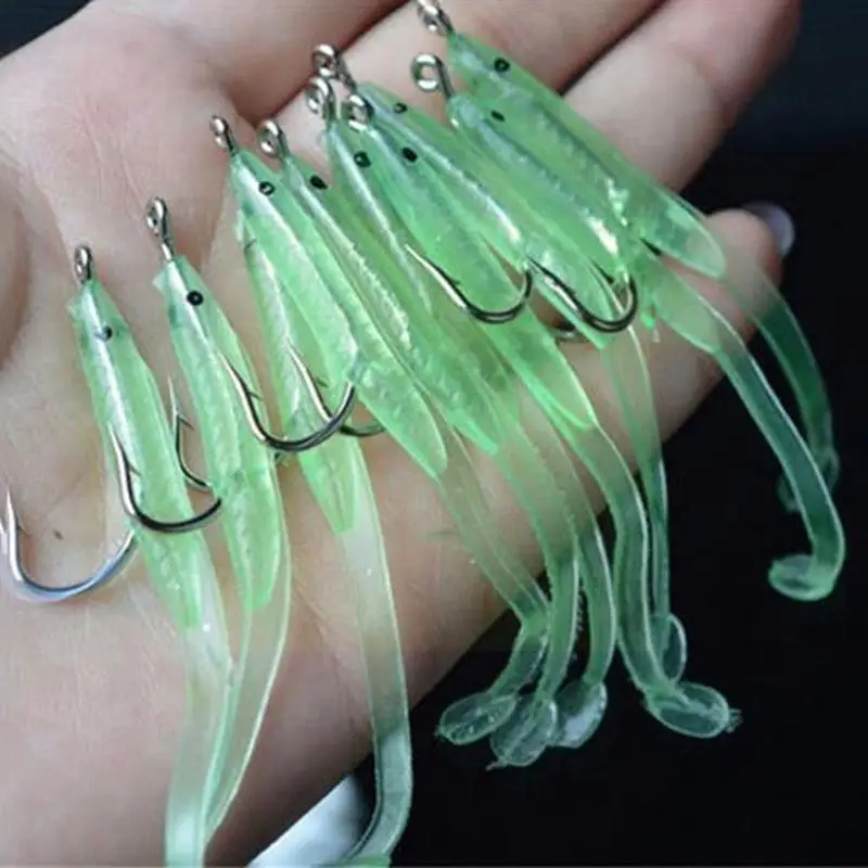 

10pcs Soft Luminous Eel Fishing Lures Rubber Worm Bass Crank Long Bait P5i3