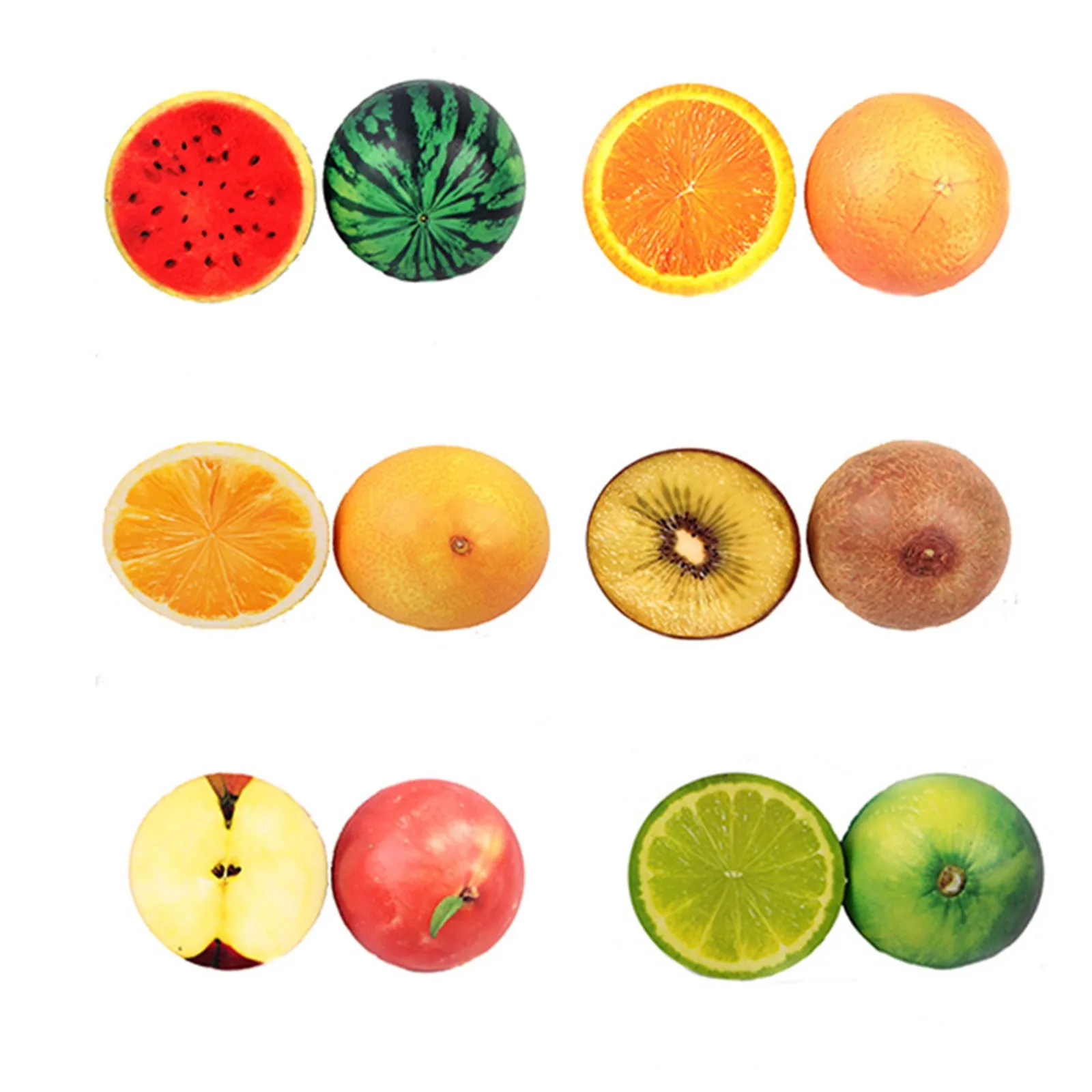 

fidget toys Color Printing Half Fruit Simulation Fruit Food Model Creative Gift Creative Colorful Decompression Toy Juguetes