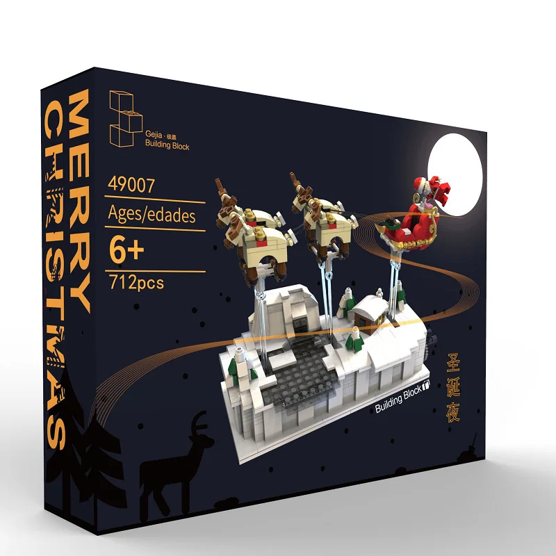 Новый Счастливого Рождества 49007 погоня за рождественскими строительными блоками