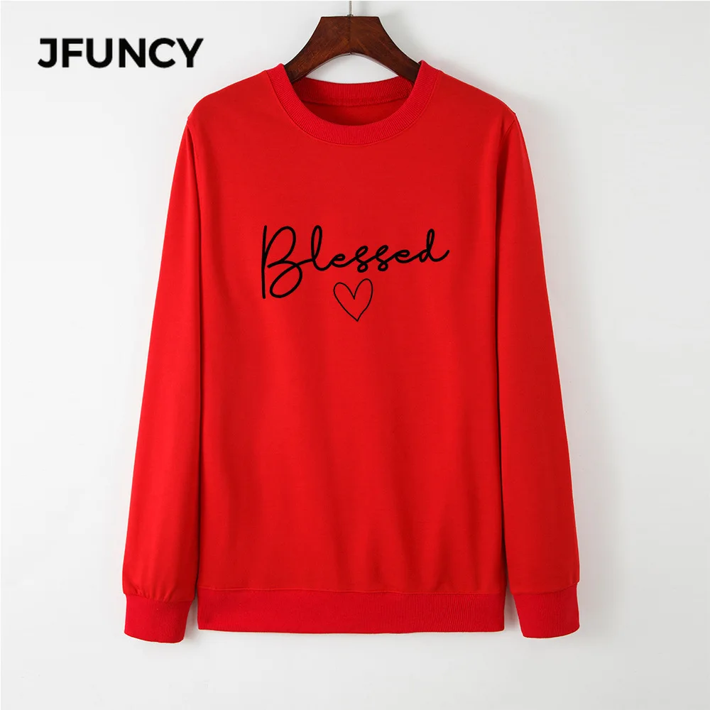 

JFUNCY Oversized Women Hoodie Round Neck Long Sleeve Pullover Woman Casual Hoody 2020 Autumn Print Tops Mujeres Sweatshirt