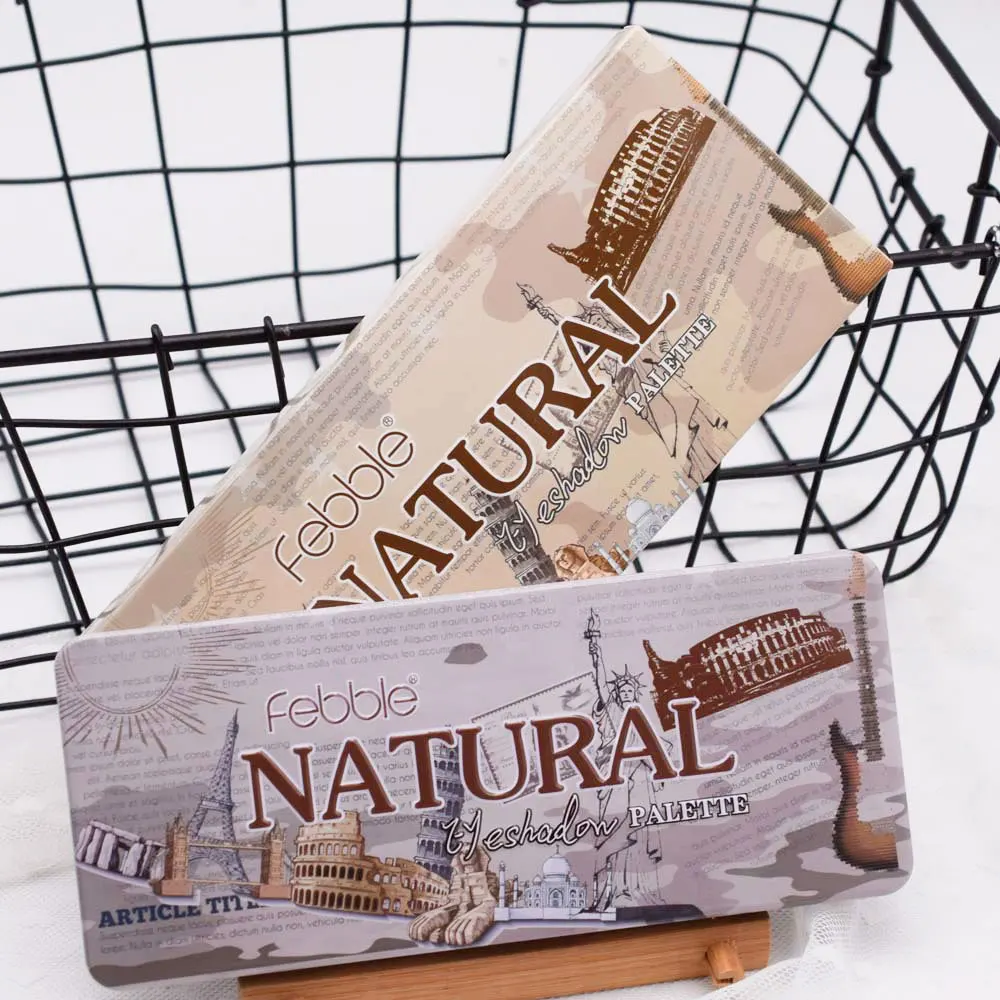 Палитра теней для век febler 16 цветов в железной коробке матовая мерцающая пудра