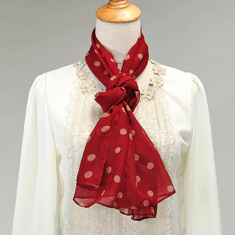 Spring Autumn Women Lady Dots Spot Star Chiffon Headscarf Soft Shawl Scarf Neck Wrap Scarfs for Ladies |