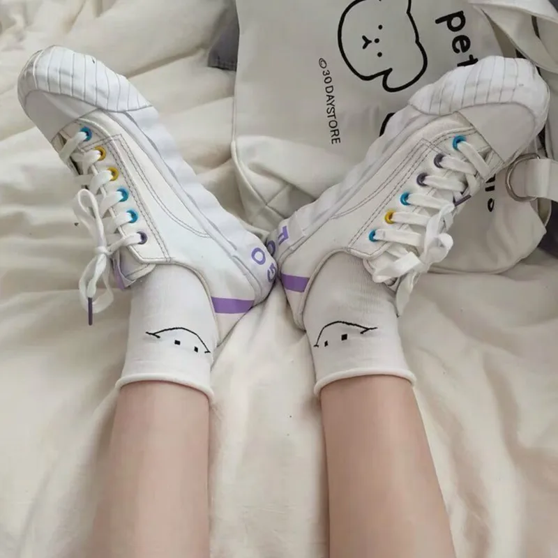 

5Pairs Women Socks Funny Fruits Cute Happy Cotton print Socking Christmas Gift 2020 japanese fashion