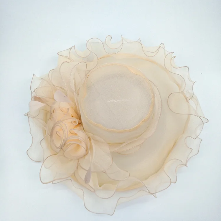 

New UV Protection American Women Fashion Cap Summer Sun Protection Sun Hat Wide Brim Flower Fashion Net Gauze Cap