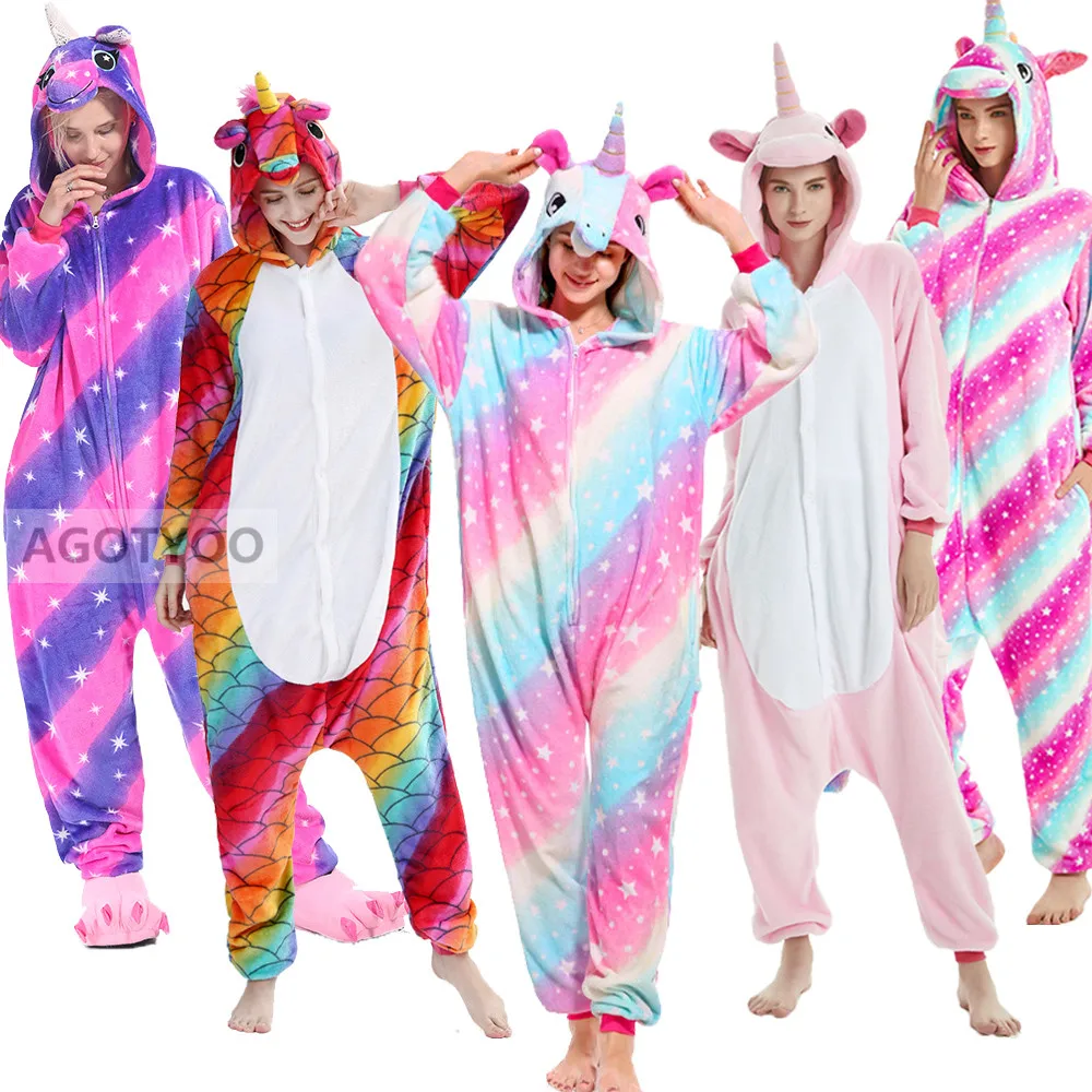 Фланелевые теплые пижамы для взрослых пижама с животными Женский пижамный