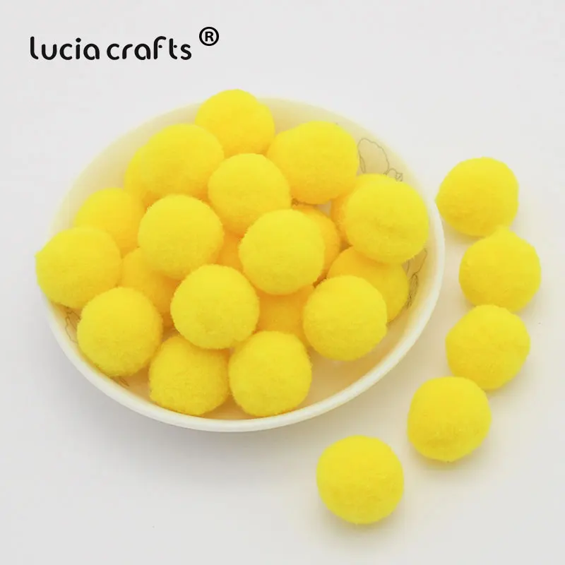Lucia crafts, 144 шт, 15 мм, разноцветный помпон, меховой шар, для рукоделия, свадьбы, вечеринки, домашнего декора, сделай сам, детские игрушки ручной работы, аксессуары K0502