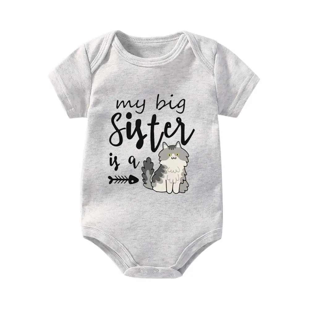 YSCULBUTOL Моя старшая сестра кошка забавное детское боди с близнецами детская одежда