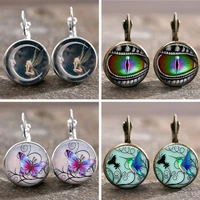 2020 wholesale new product hot selling time pendant moon angel earrings diy alloy earrings