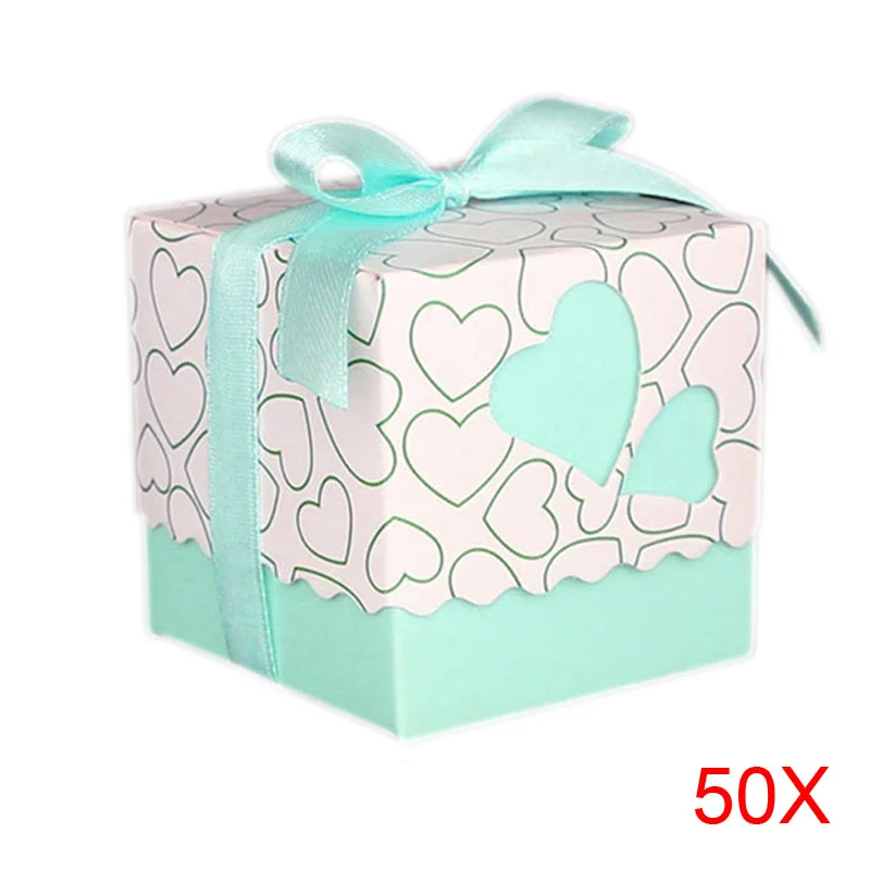 50 шт. любящее сердце маленькая лазерная резка Подарочная Конфета Коробки