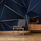 Светильник лые Роскошные абстрактные золотые линии синие настенные 3D обои для гостиной спальни фон стены домашний декор настенная ткань Фреска