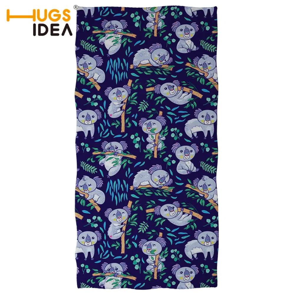 Летнее пляжное полотенце HUGSIDEA с принтом коала ткань Microfober для душа детей женщин