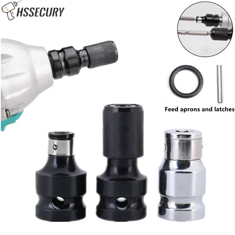 

1/2" Drive 1/4" Hex Converter Ratchet Wrench Socket Adapter Shank Drill Chuck Conversion Kit Converter Impact Drive Tools Socket