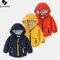 new 2021 spring autumn kids coats jacket boys fashion striped hooded cartoon zipper windbreaker outerwear baby clothes clothing